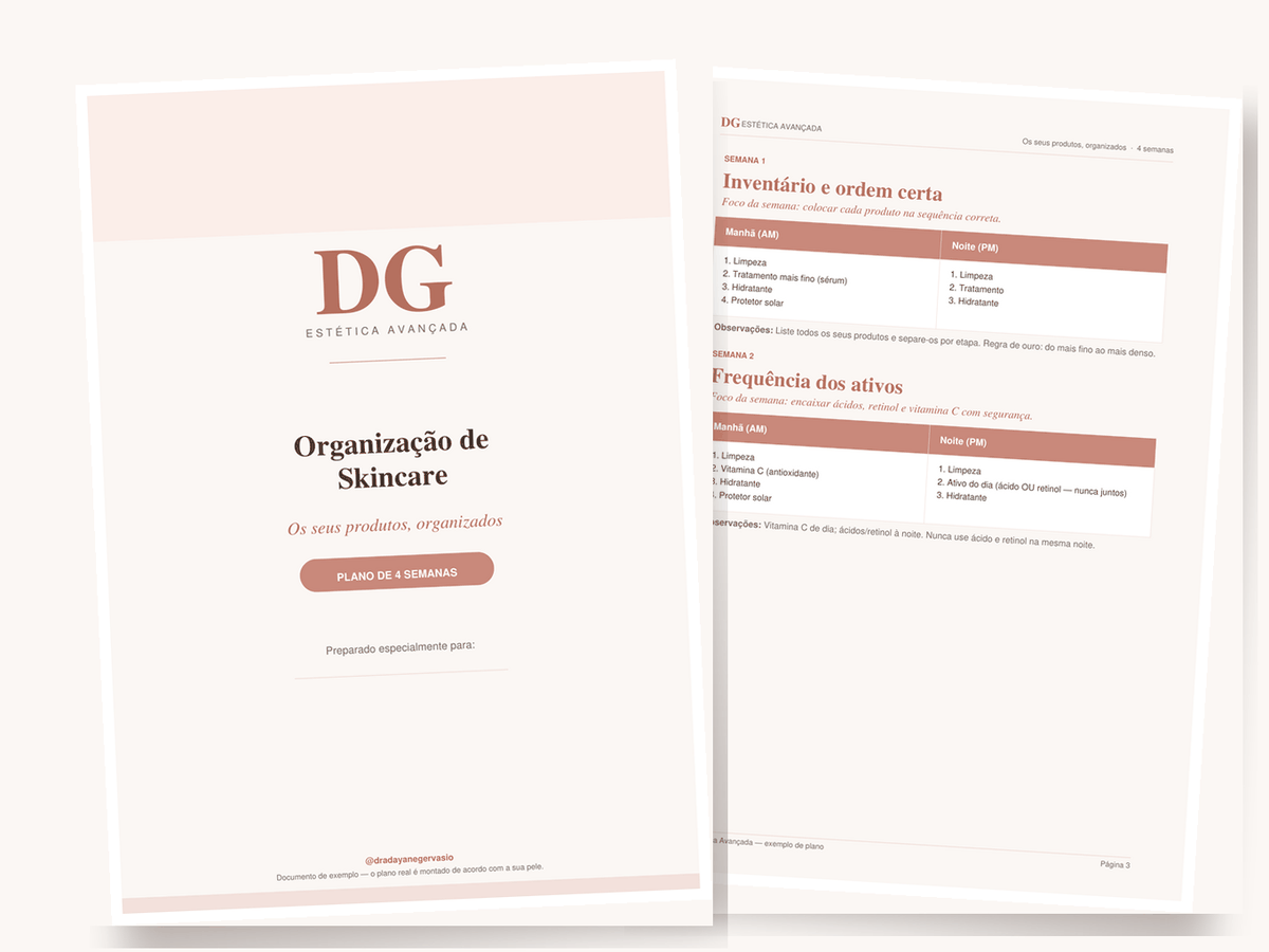 Exemplo do PDF — Organização de skincare
